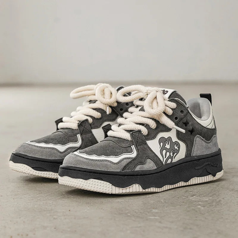 Harajuku Style Unisex Retro Volcano Skateboard Sneakers