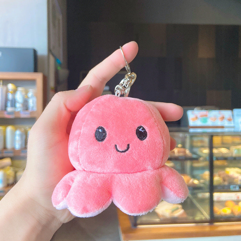 Plush Flip Octopus Keychain Pendant