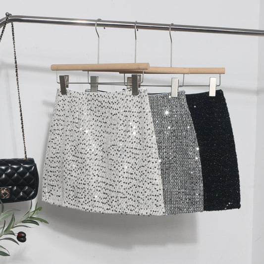 Sequined A-Line Skirt for Women