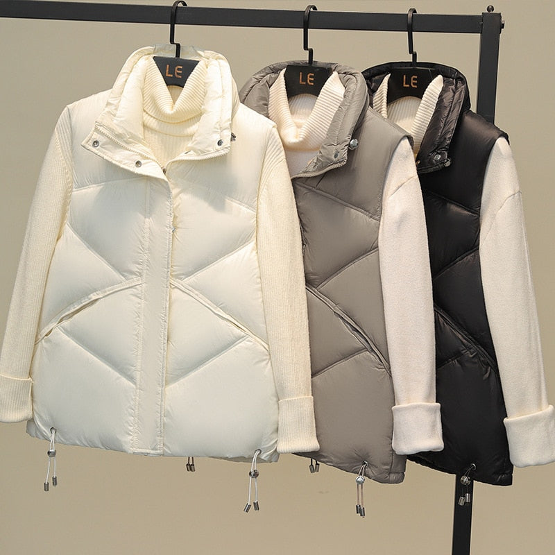 Playful Autumn Stand Collar Vest Coat for Ladies