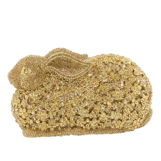 Luxury Rabbit Bunny Crystal Minaudiere Clutch
