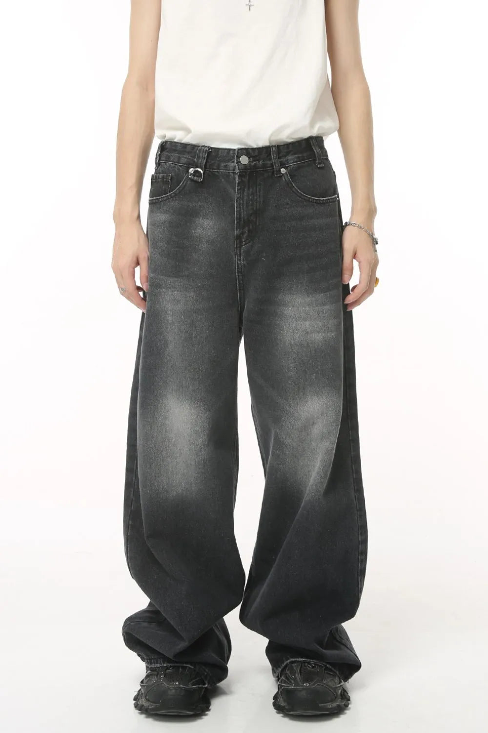 Playful Pocketed Wide Leg Jeans