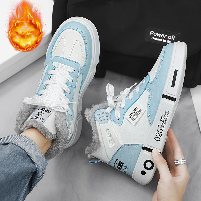 Warm Men's Shoes Waterproof Non-Slip Plush Sneakers for Men