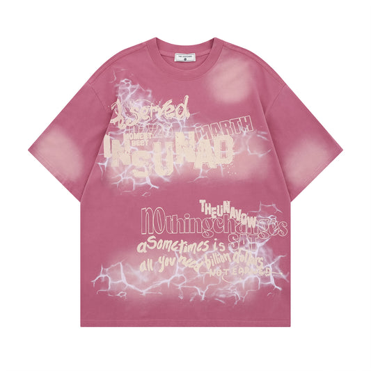 Harajuku Style Graffiti Letter Print Short Sleeve T-Shirt