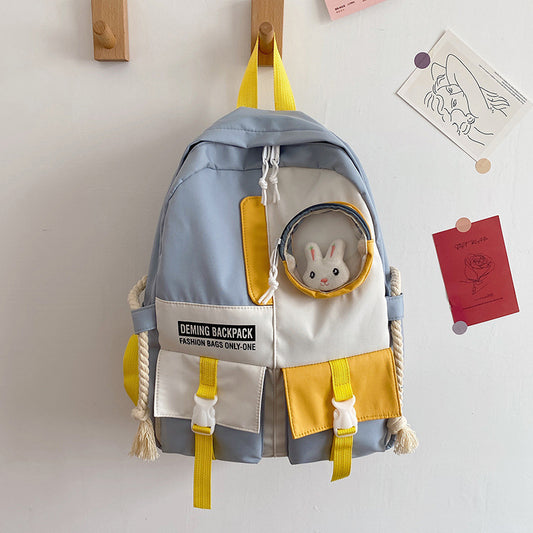 Chic Harajuku Style Color Matching Backpack for Girls