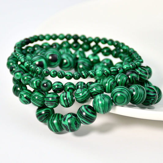 Playful Vintage Malachite Beaded Bracelet for Stacking