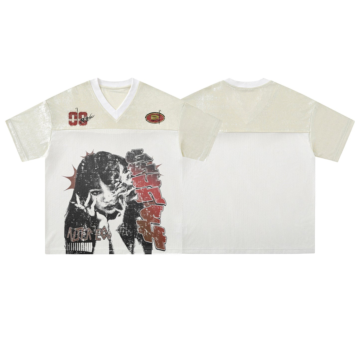 Mesh Sports V-Neck Short Sleeve T-Shirt