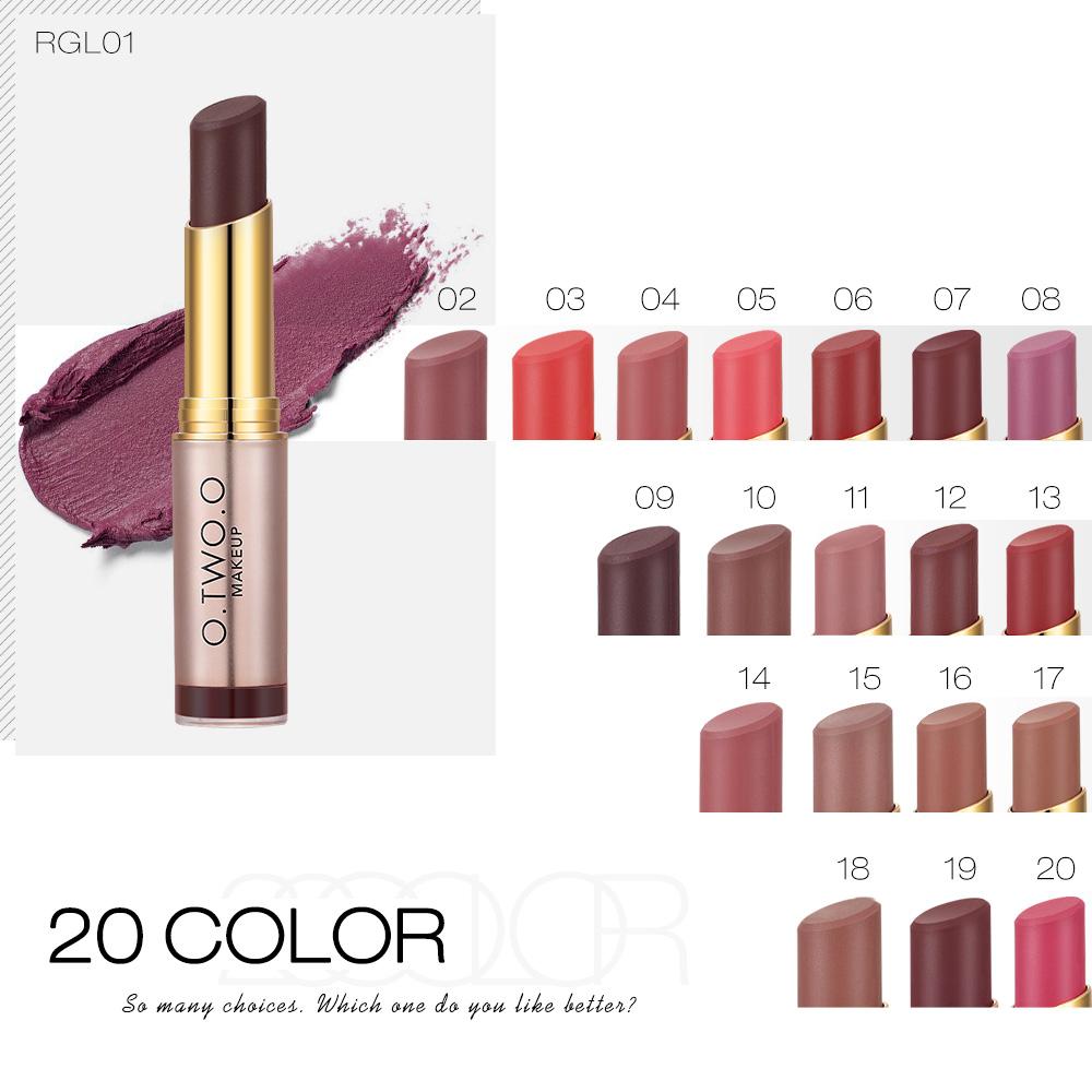 O.TWO.O Matte Lipstick - Long Lasting Lip Kit in 20 Colors