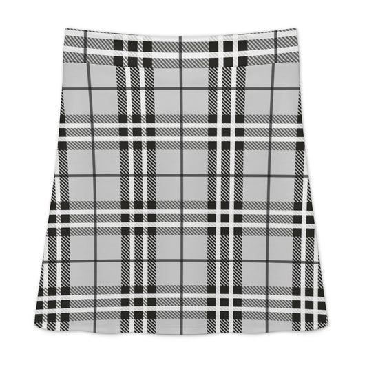 Black and White Plaid Zipper Skirt for Women