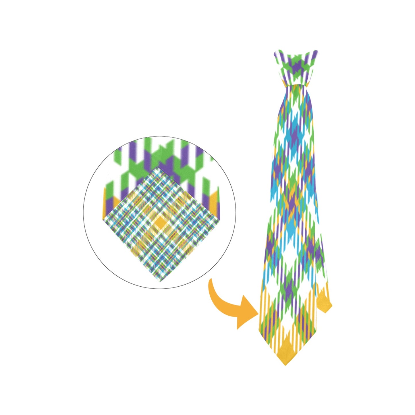 Yellow Blue Custom Peekaboo Necktie
