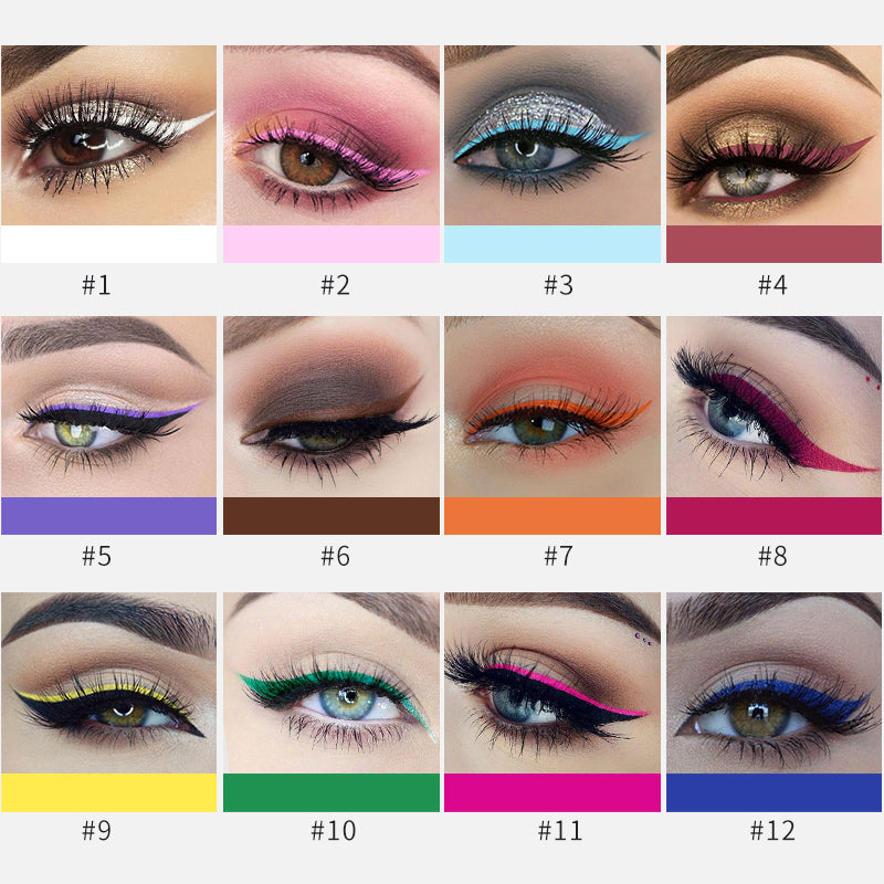 Harajuku Style Matte Quick-Drying Liquid Eyeliner - 12 Colors