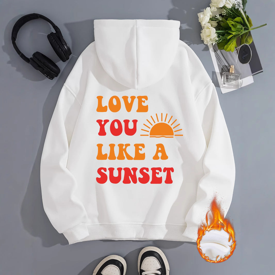Hooded Long Sleeve Fleece Hoodie with Kangaroo Pocket