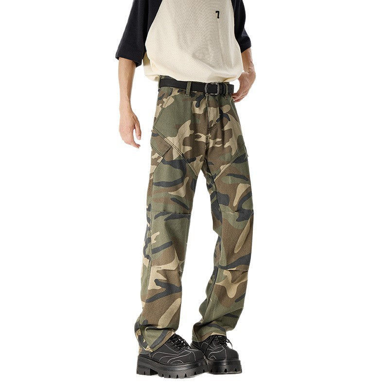 Retro Camouflage Work Pants for Men