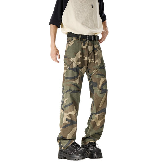 Retro Camouflage Work Pants for Men
