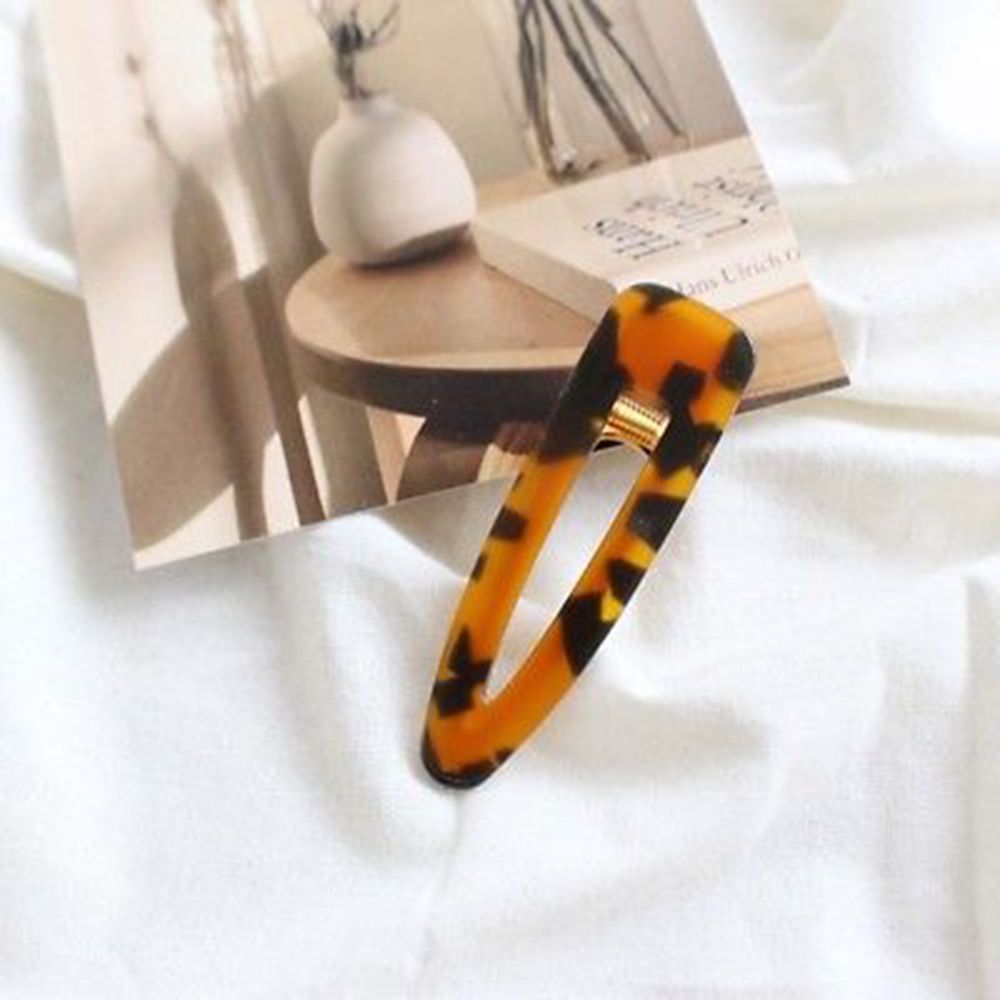 Women Vintage Leopard Print Hair Pin Clip - Geometric Water Drop Shape Hair Accessories