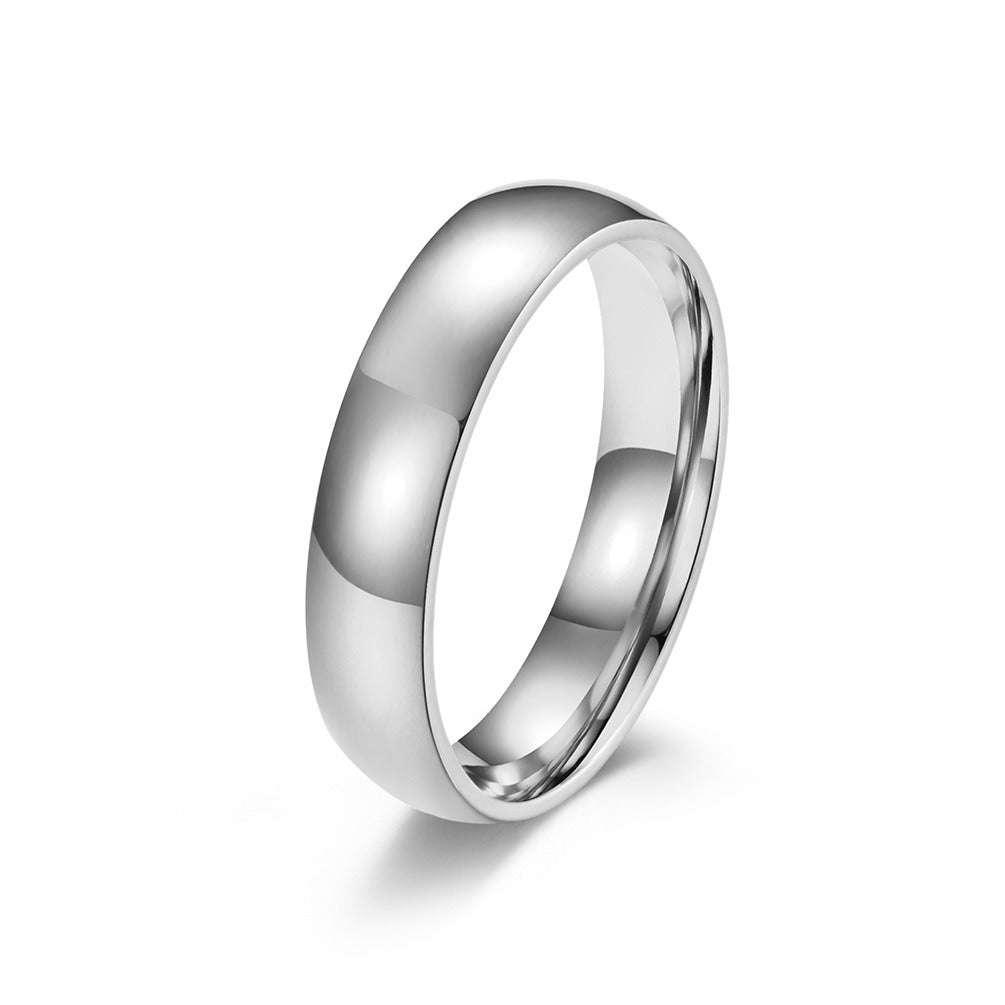 Glossy Gold Plated Curved Titanium Steel Couple Tail Ring