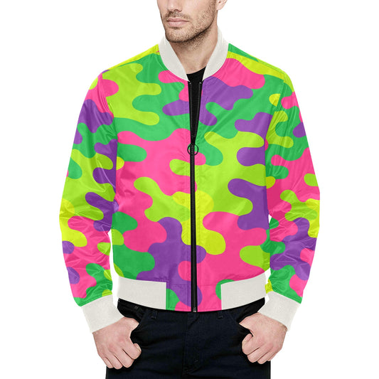 Harajuku Rainbow Camo Bomber Jacket