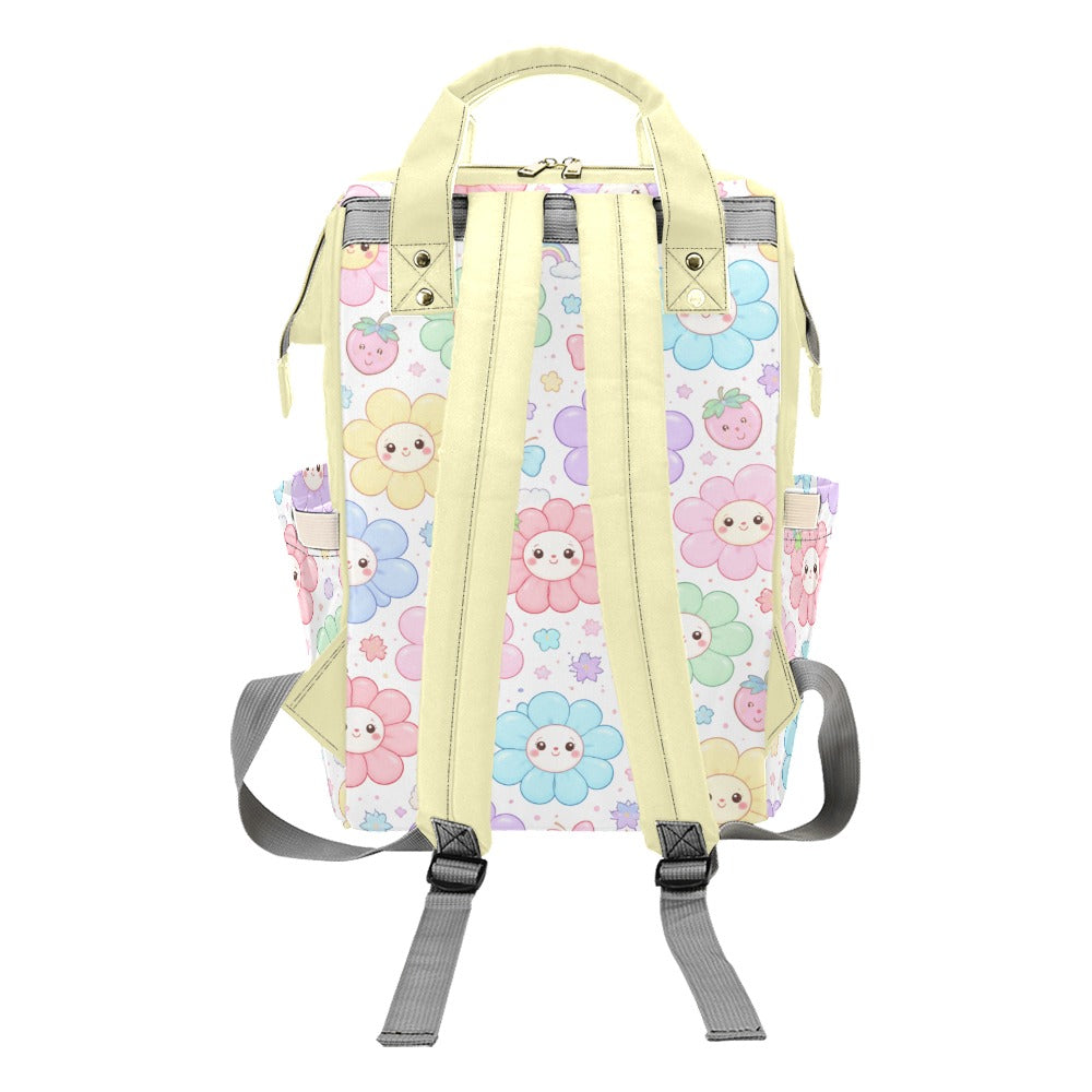 Pastel Harajuku Floral Pattern Multi-Function Backpack