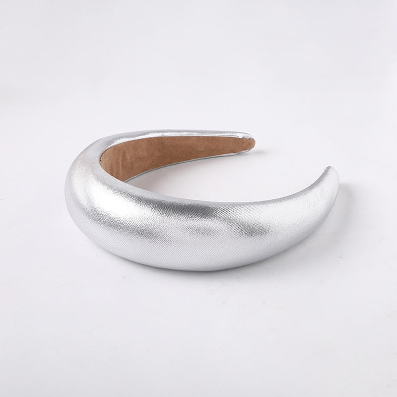 Women PU Padded Wide Sponge Headband