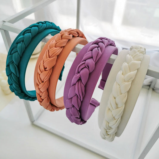 Hair Hoop Solid Color Braided Headband