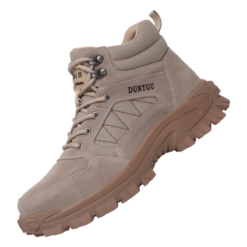 Men's Safety Shoes with Steel Toe: Anti-Smashing, Anti-Piercing, Wear-Resistant, Anti-Skid Boots with Velvet Lining
