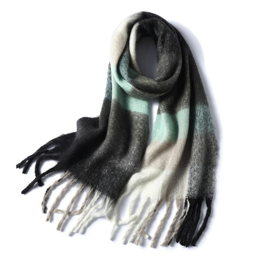 Thickened Imitation Cashmere Plaid Scarf for Women