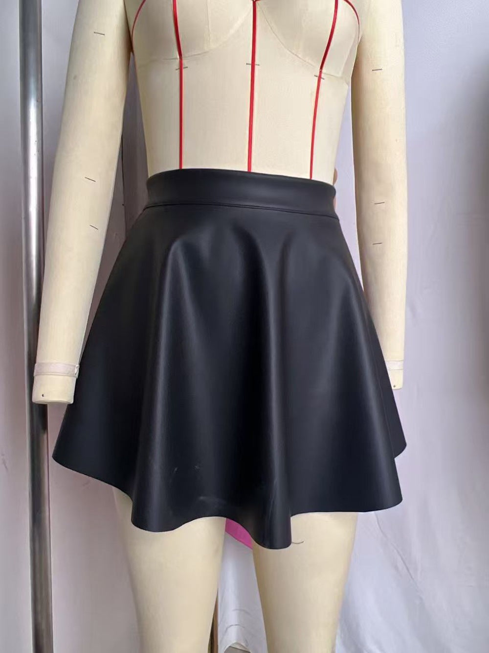 Solid Color Sexy Women's A-Line Skirt