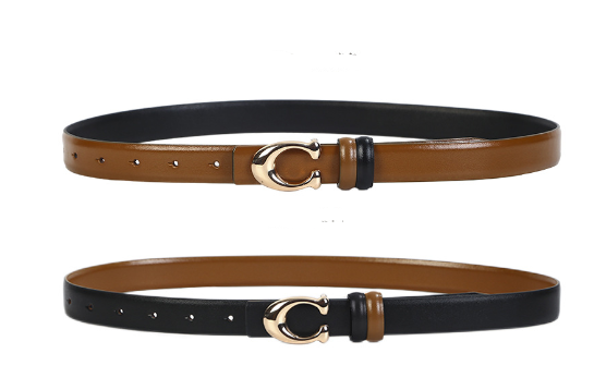 Versatile Genuine Leather Double-Sided Belt for Women