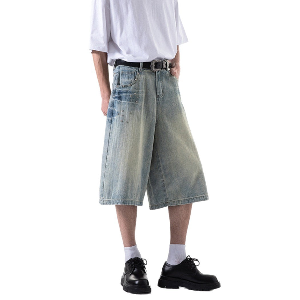 Playful Wide Leg Cropped Jeans - Harajuku Style