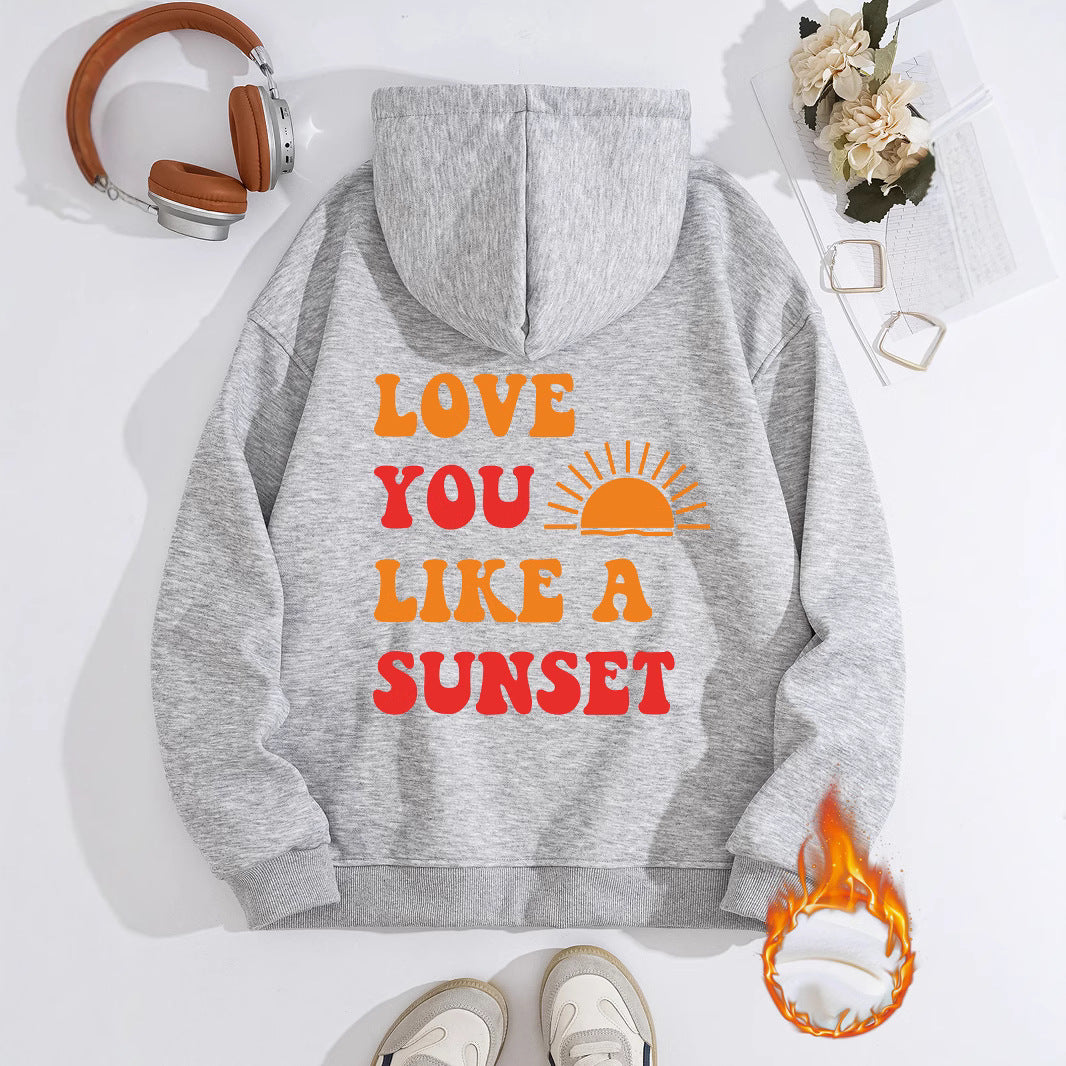 Hooded Long Sleeve Fleece Hoodie with Kangaroo Pocket