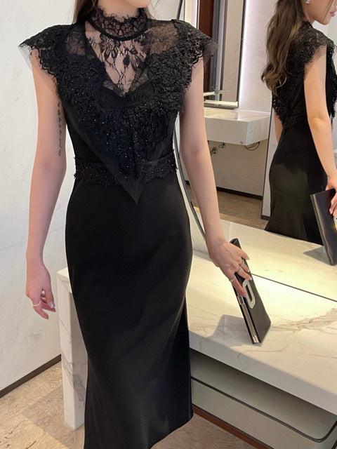 Lace Patchwork Slim Feminine Dress