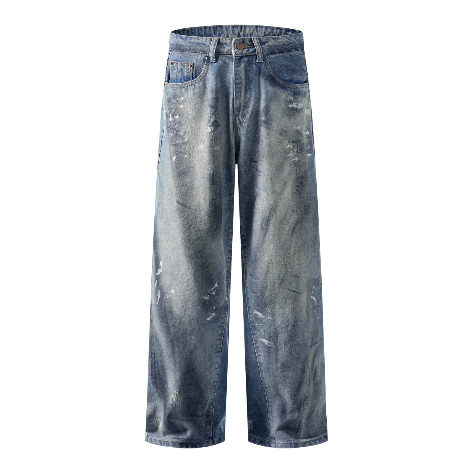 Harajuku Style Washed Distressed Denim Pants