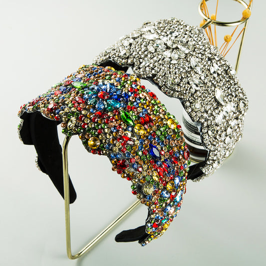 Oversized Rhinestone Wide-Brimmed Headband