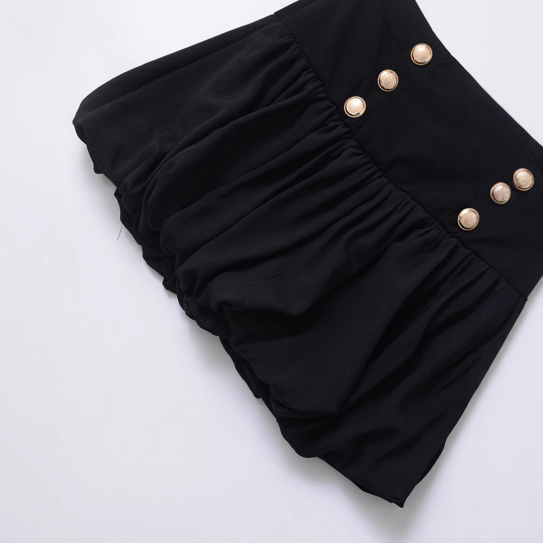 Puffy Elastic Hem Lantern Skirt