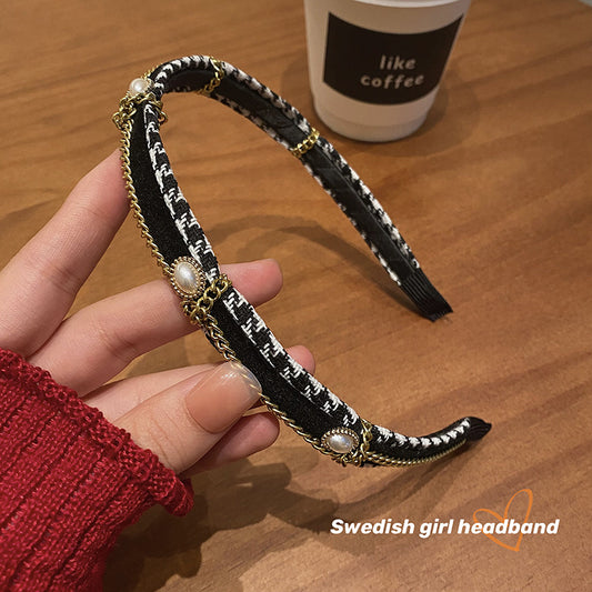 French Girl Pearl Chain Headband