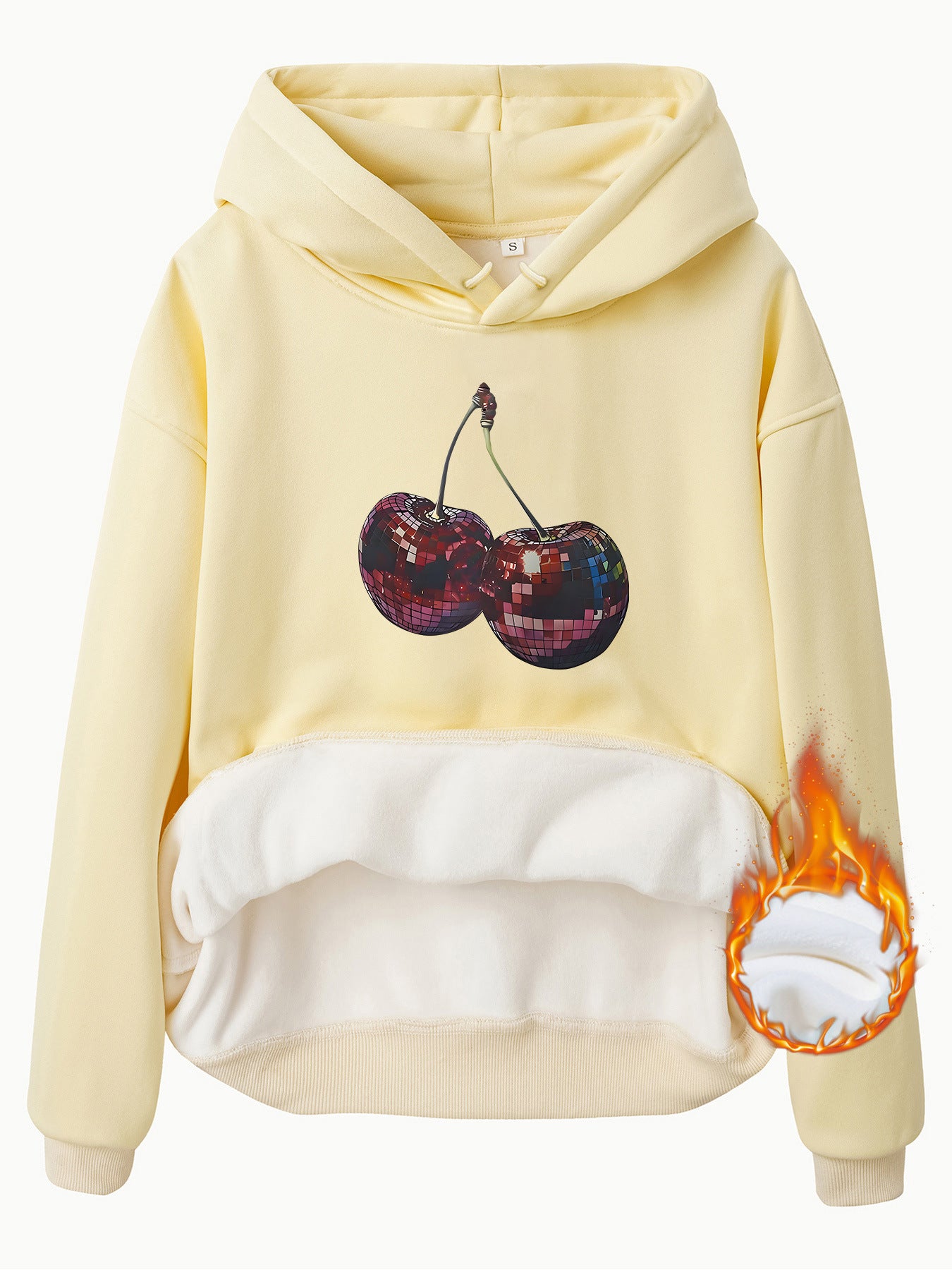 Hooded Sweatshirt with Cherry Print