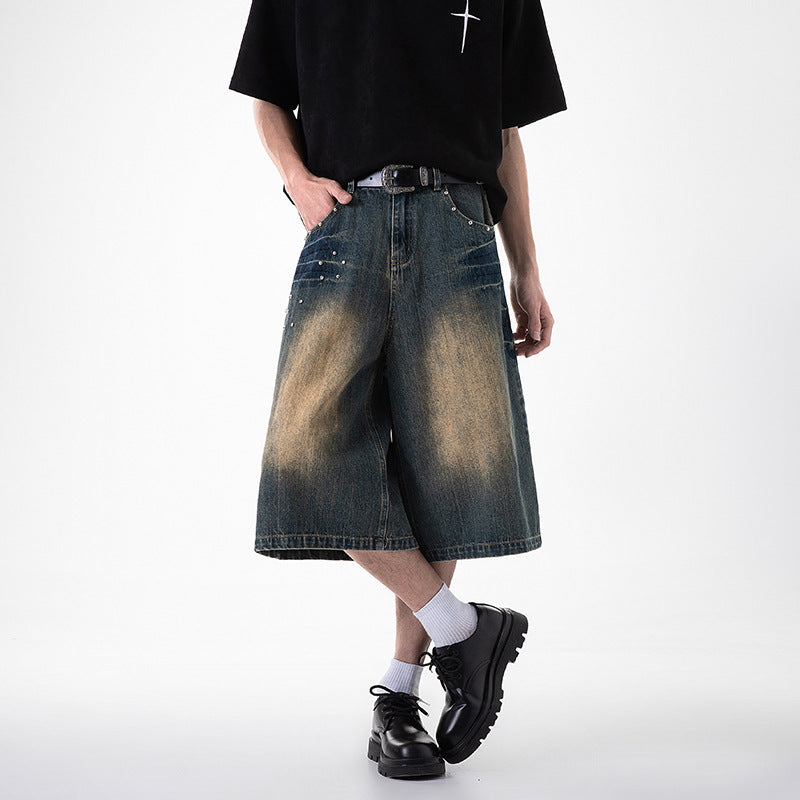 Playful Wide Leg Cropped Jeans - Harajuku Style