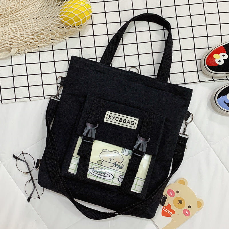 Harajuku Style Transparent Canvas Messenger Bag