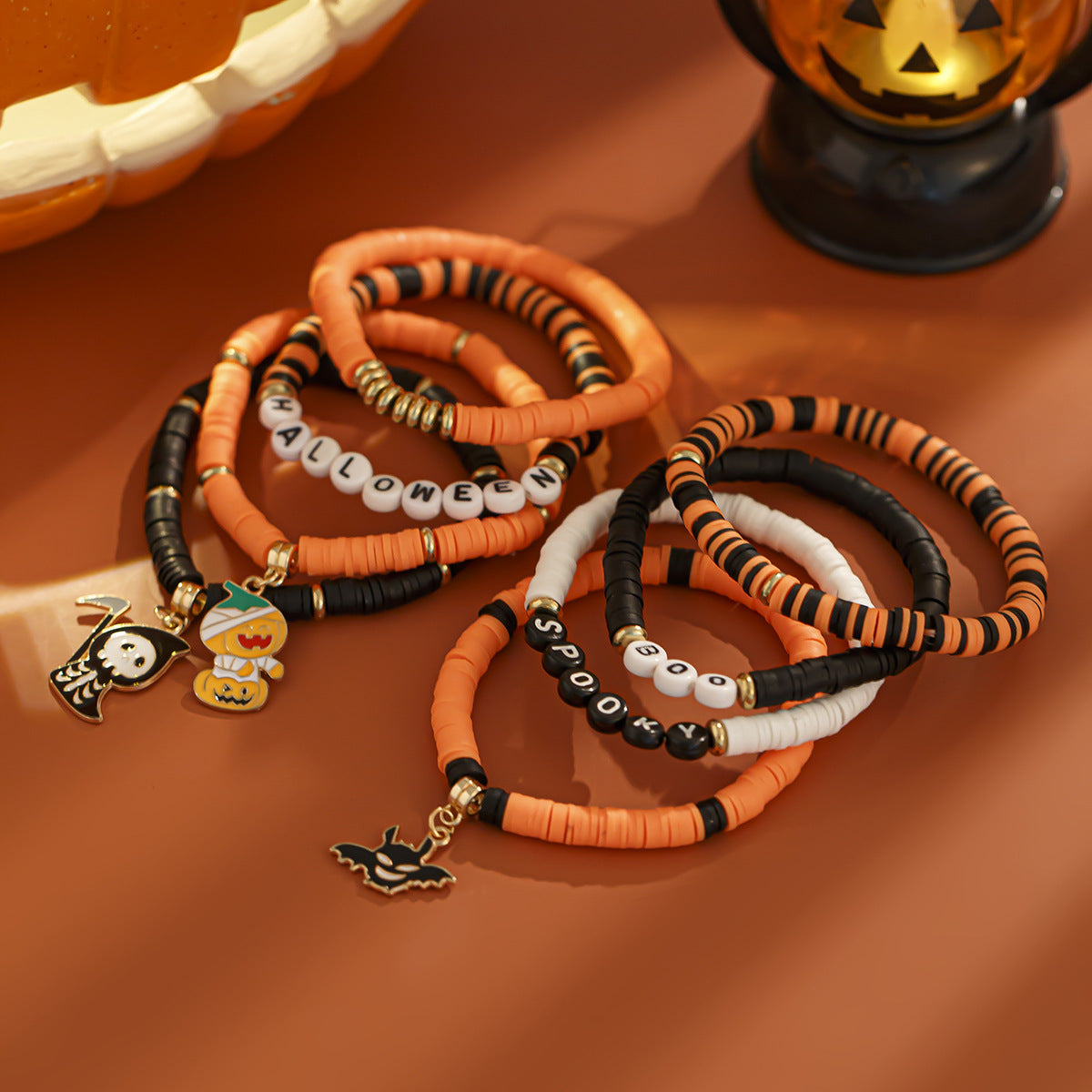 Gothic Pumpkin Charm Bracelet - Harajuku Style