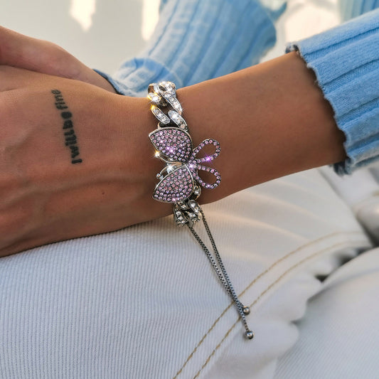 Diamond Butterfly Bracelet - Retro Harajuku Style