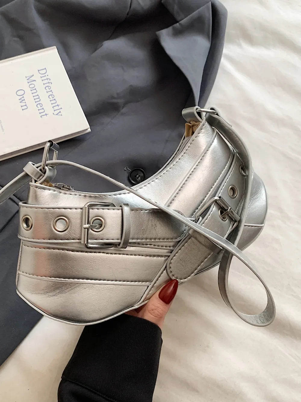 Leather Buckle Shoulder Bag