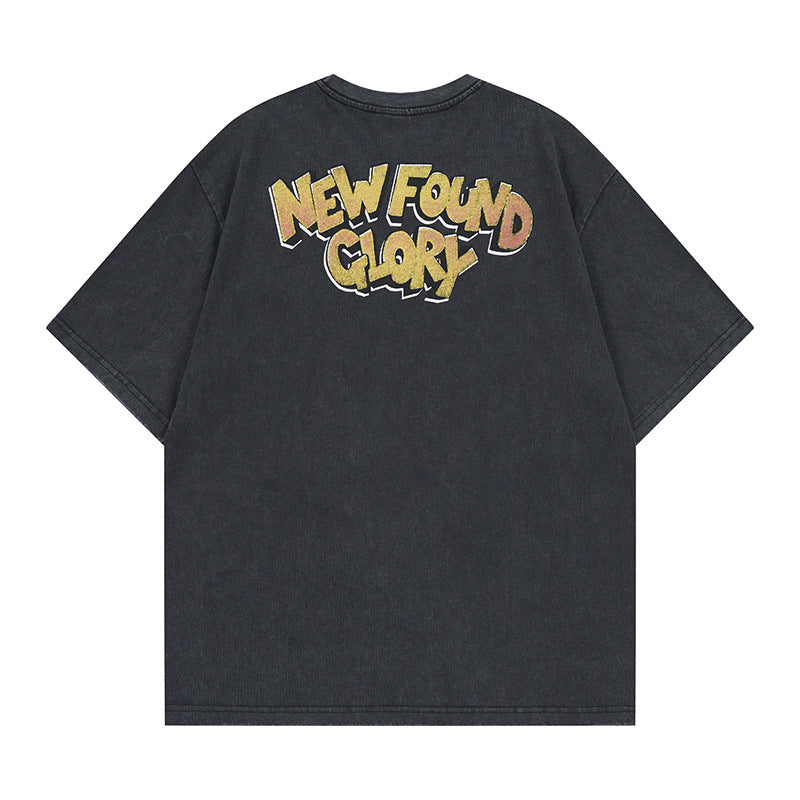 Hardcore Rock Band Short-Sleeved Tee — Harajuku Street Style Cotton Blend