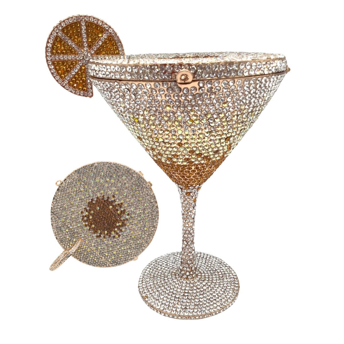 Diamond Studded Cocktail Tall Cup Handheld Bag