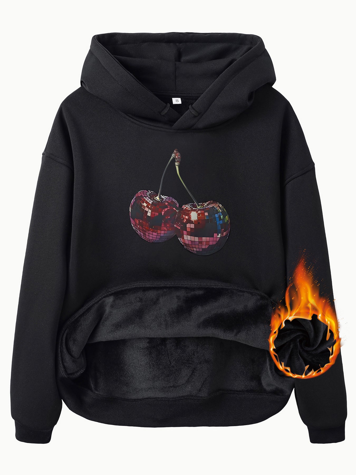 Hooded Sweatshirt with Cherry Print