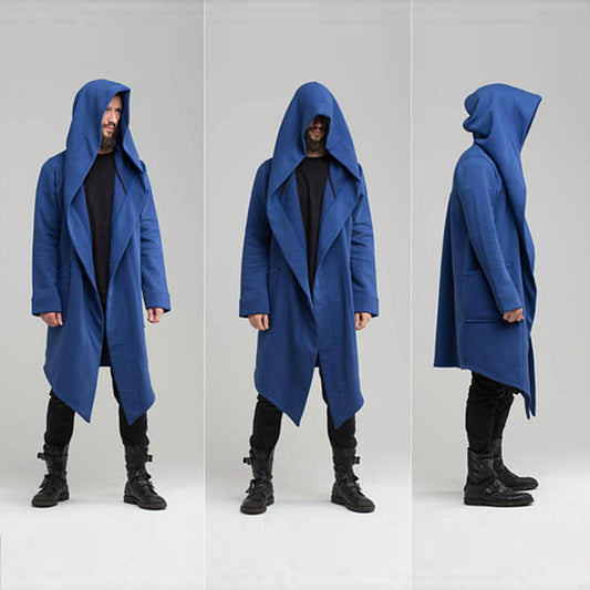 Harajuku Style Hooded Long Cardigan Coat for Men