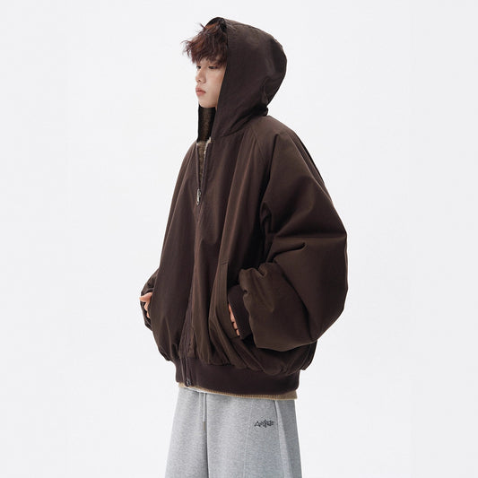 Mountain Hawk Fleece-Lined Hooded Cotton - Retro Thick Warm Overcoat