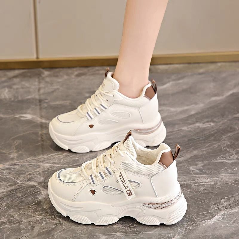 Real Leather Raised Dad Shoes with Air Cushion