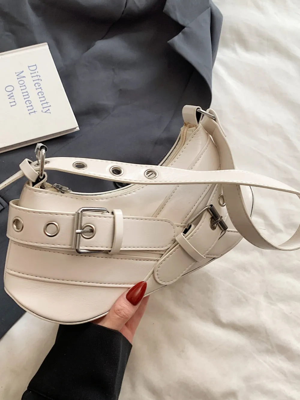 Leather Buckle Shoulder Bag