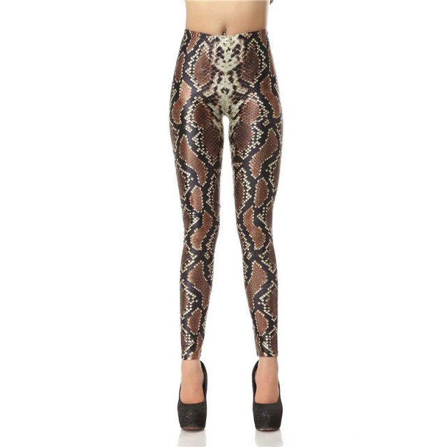 3D Digital Snakeskin Slim Women's Leggings