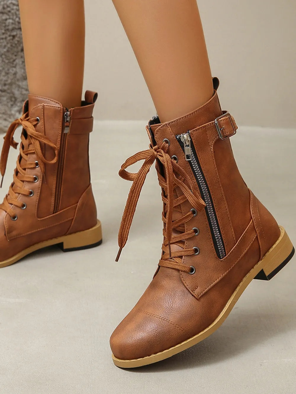 Leather Lace-Up Boots for Stylish Casual Wear